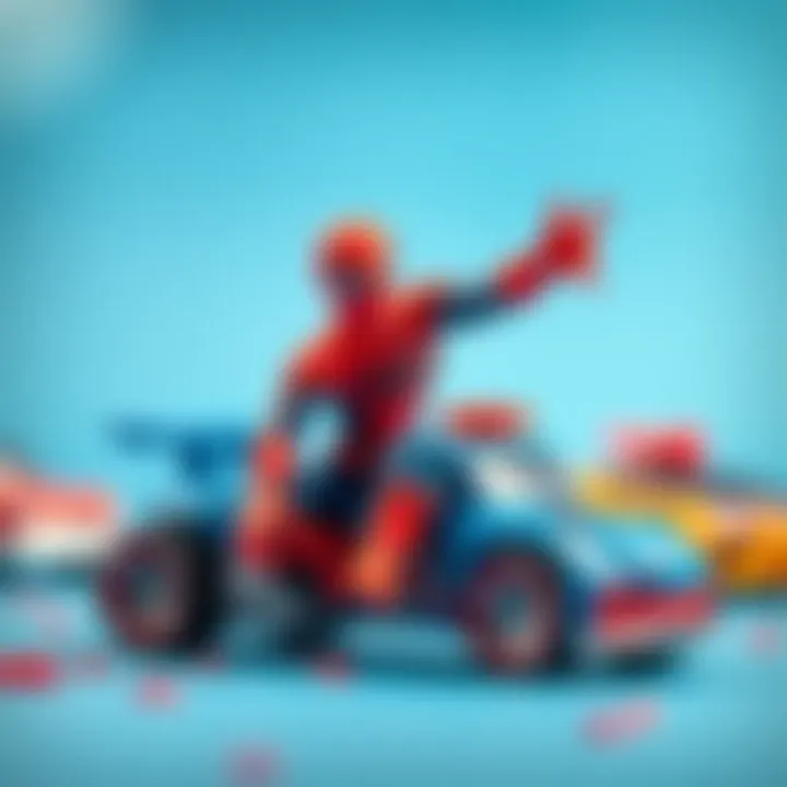 Educational benefits of Hot Wheels and Spider-Man toys displayed