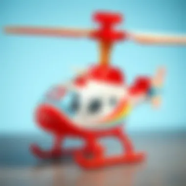 Detailed view of a helicopter toy for children
