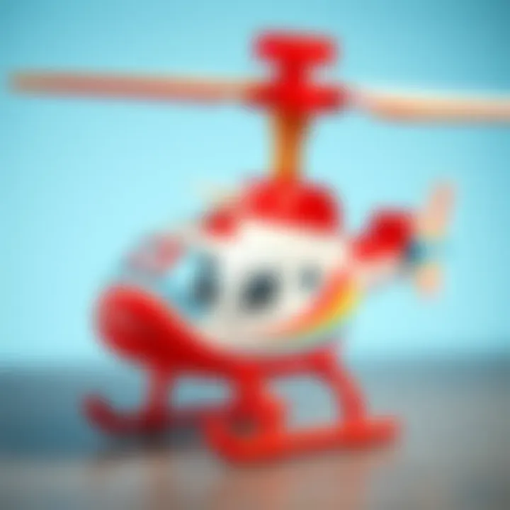 Detailed view of a helicopter toy for children