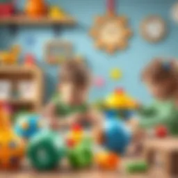 Illustration of children playing with educational toys