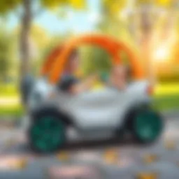 Electric car for kids in a park setting