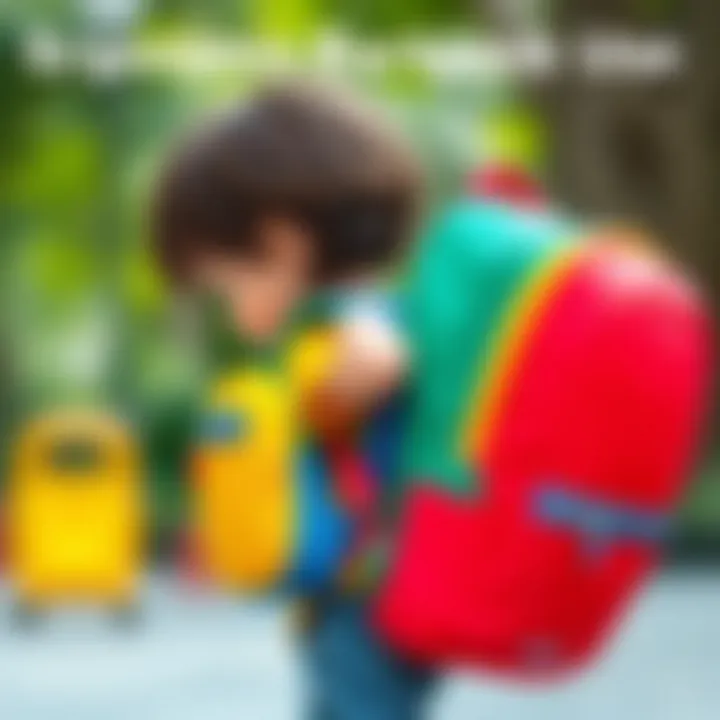 A child displaying proper posture while carrying a backpack.