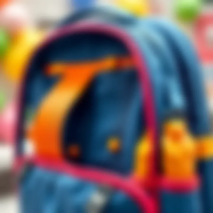 Close-up of ergonomic features in a school bag, highlighting support and comfort