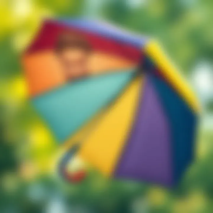 Detailed view of a quality umbrella emphasizing safety features.