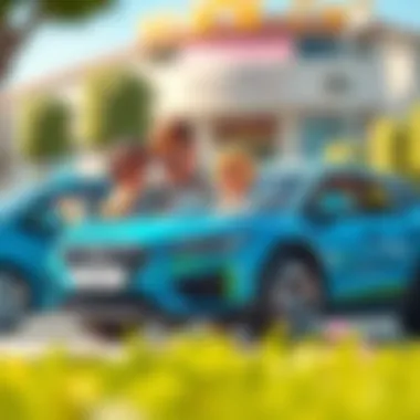 Parents selecting the best electric car for their child