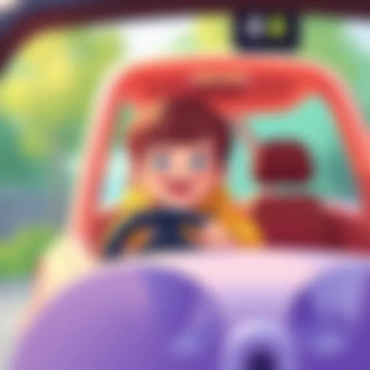 Child enjoying a ride in a safe electric car