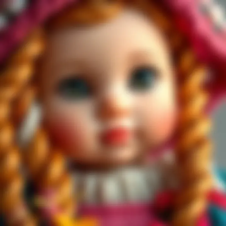 A close-up of a 60 cm doll showcasing its details and textures