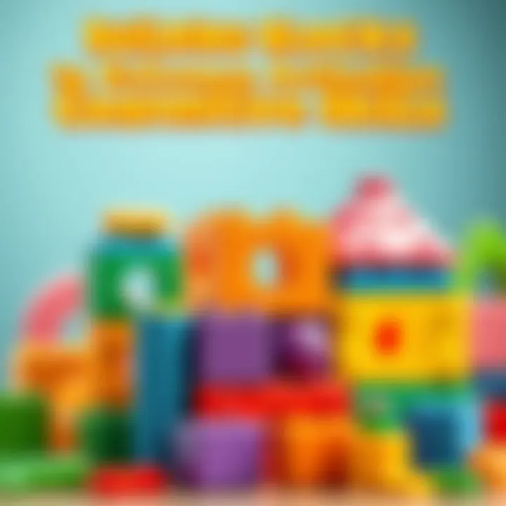 Interactive play with colorful building blocks