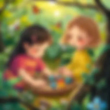 Children exploring nature through a sensory play activity