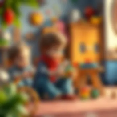 An imaginative play scene with children engaging in role play