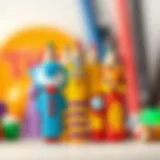 Colorful character-themed pencils designed for children.