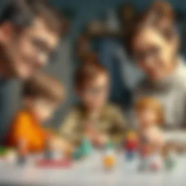 Parents Observing Learning with Figurine Pencils Parents observing children using figurine pencils for learning.