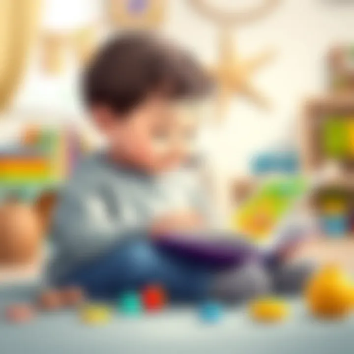 Children Learning Through Interaction with Activity Books Child engaged with educational content from the book