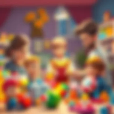 Thoughtful Toy Selection by Parents Parents selecting toys thoughtfully for their children