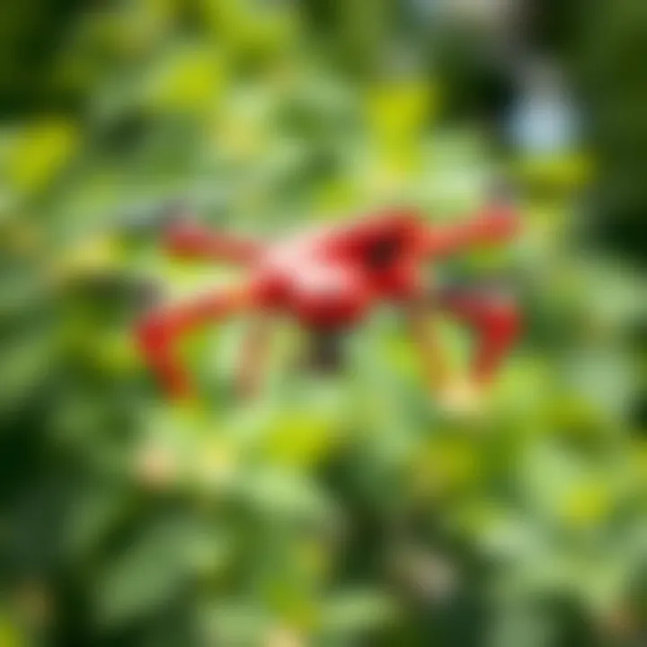 Illustration of the various applications of flying drones in different industries