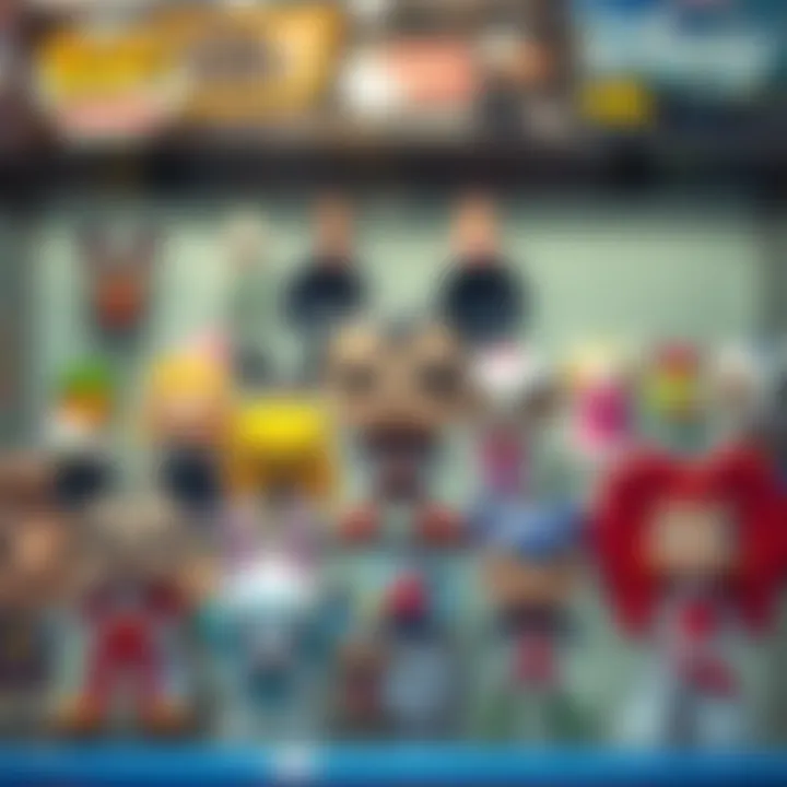 Display case showcasing Funko Pop Disney collectibles