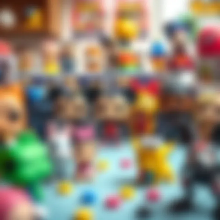 Funko Pop Disney figures arranged in a themed layout