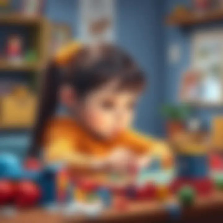 A girl concentrating on a puzzle that enhances her problem-solving skills