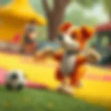 A vibrant display of Gogo the dancing toy dog in an engaging play scenario