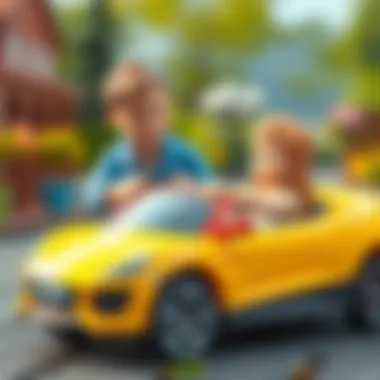 Parent and child choosing a toy car