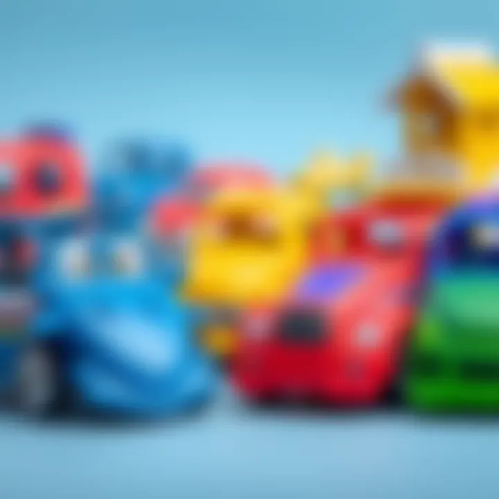Colorful toy cars promoting creativity