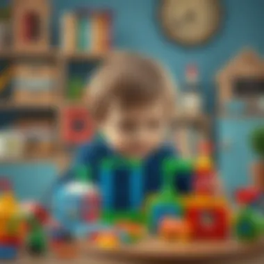 A child playing with a creative building set