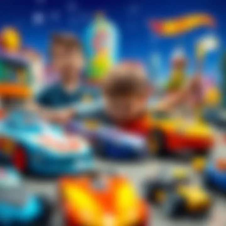 Children playing with Hot Wheels cars and showcasing their creativity