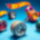 Diverse Hot Wheels wheels showcasing their unique patterns and designs