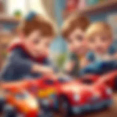 Children engaging with Hotwheels toys
