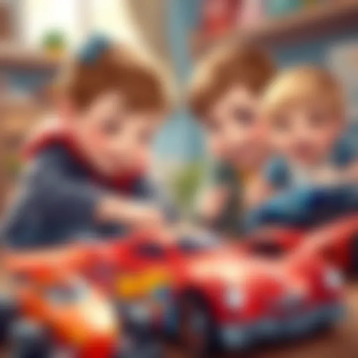 Children engaging with Hotwheels toys