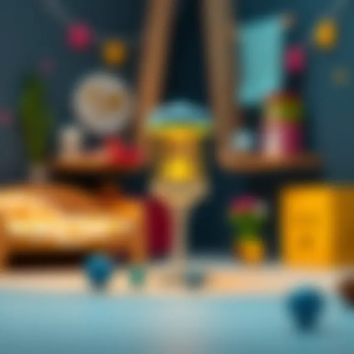 An IKEA night lamp in a playful setting, emphasizing its aesthetic appeal