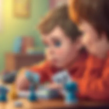 A child focused on a card game, displaying concentration