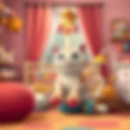 A Jelly Cat toy in a cozy nursery setting
