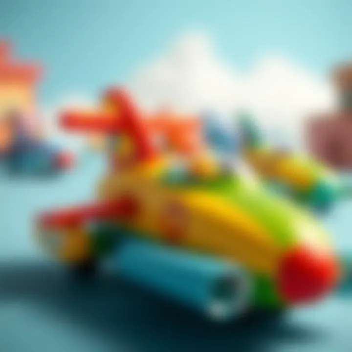 Colorful jet cars stimulating children's imagination