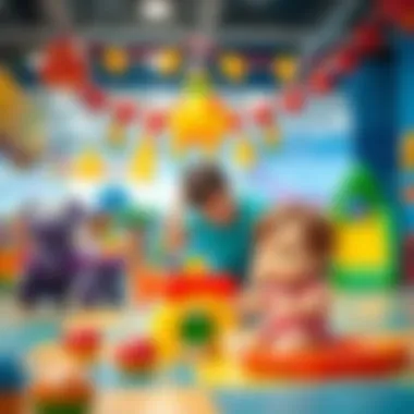 A parent supervising their child in a stimulating play environment.