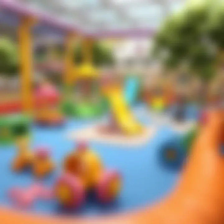 A safe and creatively designed play area encouraging motor skill development.