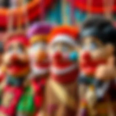 Diverse puppets representing different cultures