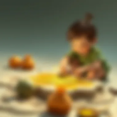 Children engaging with sand painting