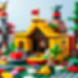 Detailed view of Lego 60316 set pieces arranged creatively