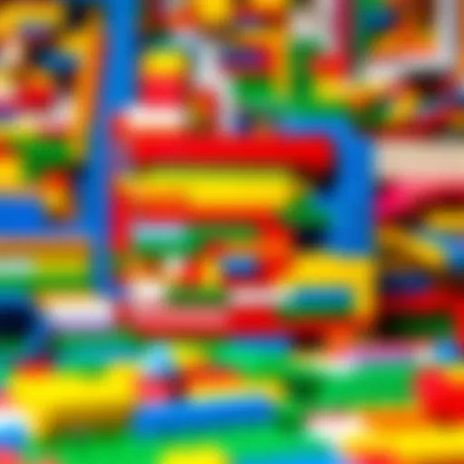 Colorful Lego bricks arranged creatively