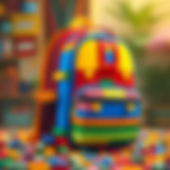 Colorful Lego backpack design for children