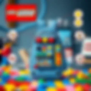 Educational features of a Lego backpack displayed