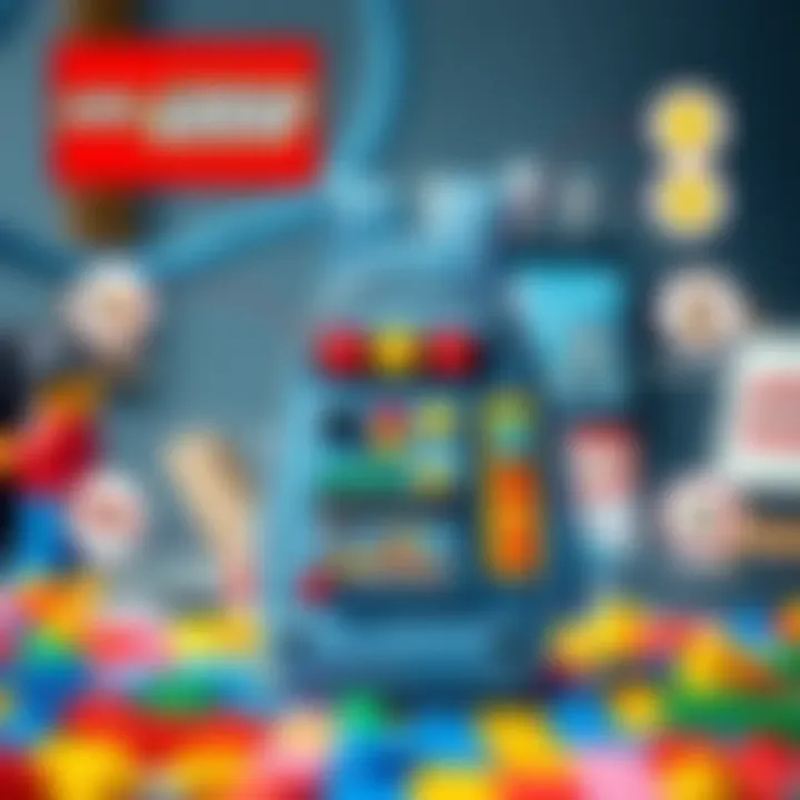 Educational features of a Lego backpack displayed