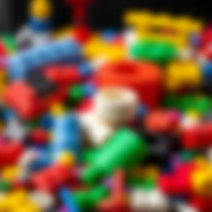 Intricate Pieces of LEGO Creator 31088 Close-up of intricate LEGO pieces from the Creator 31088 set