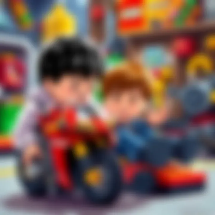 Children engaging with LEGO Ducati set