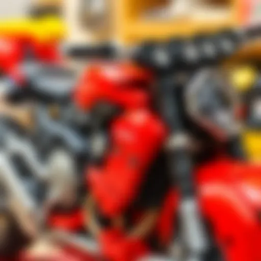 Detailed view of the LEGO Ducati assembly