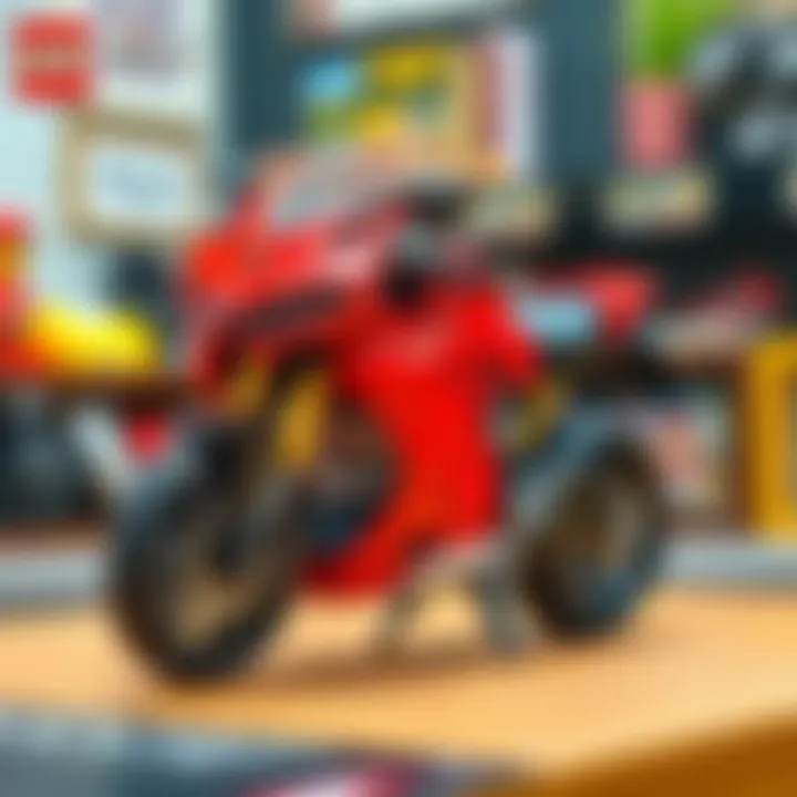 Finished LEGO Ducati model displayed