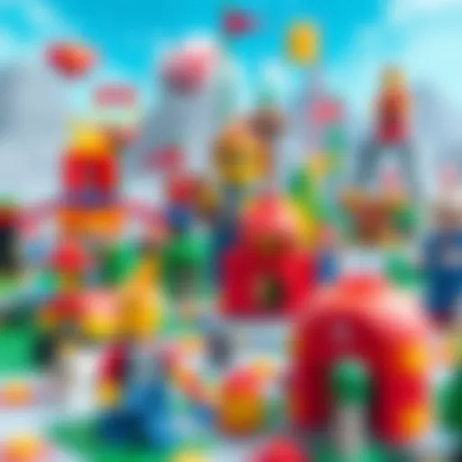 Exploring the Lego Virtual Universe A vibrant virtual Lego landscape showcasing various characters and structures.