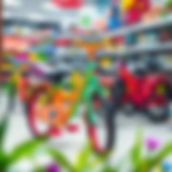 Colorful Children's Bicycles Colorful children's bicycles displayed in a store