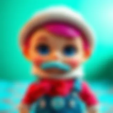 Close-up of a unique Lol Doll with accessories